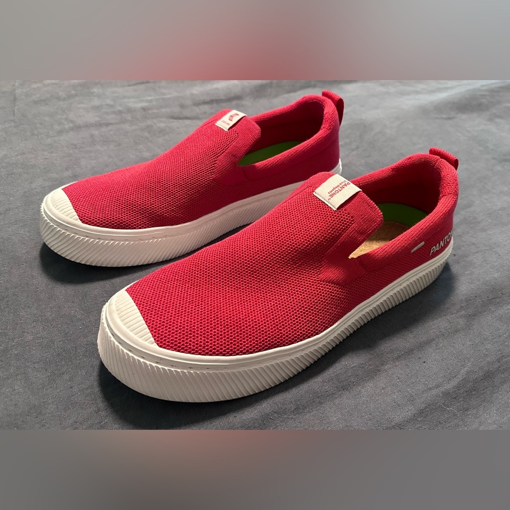 New, worn twice Carolina Red Pantone shoes. Men’s, size 9 shoes.